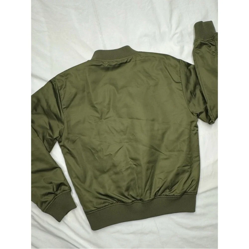 Gap Teen Olive Green Bomber Jacket Quilted Size 14 16